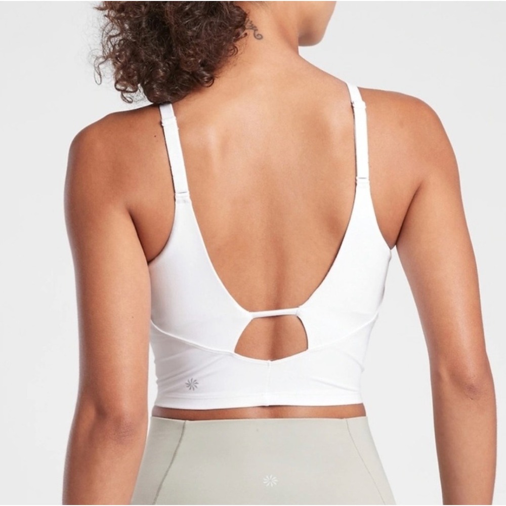 Athleta Intention Cropped Tank D-DD White XS Yoga Pilates Barre Dance NWT $59 - Picture 2 of 8